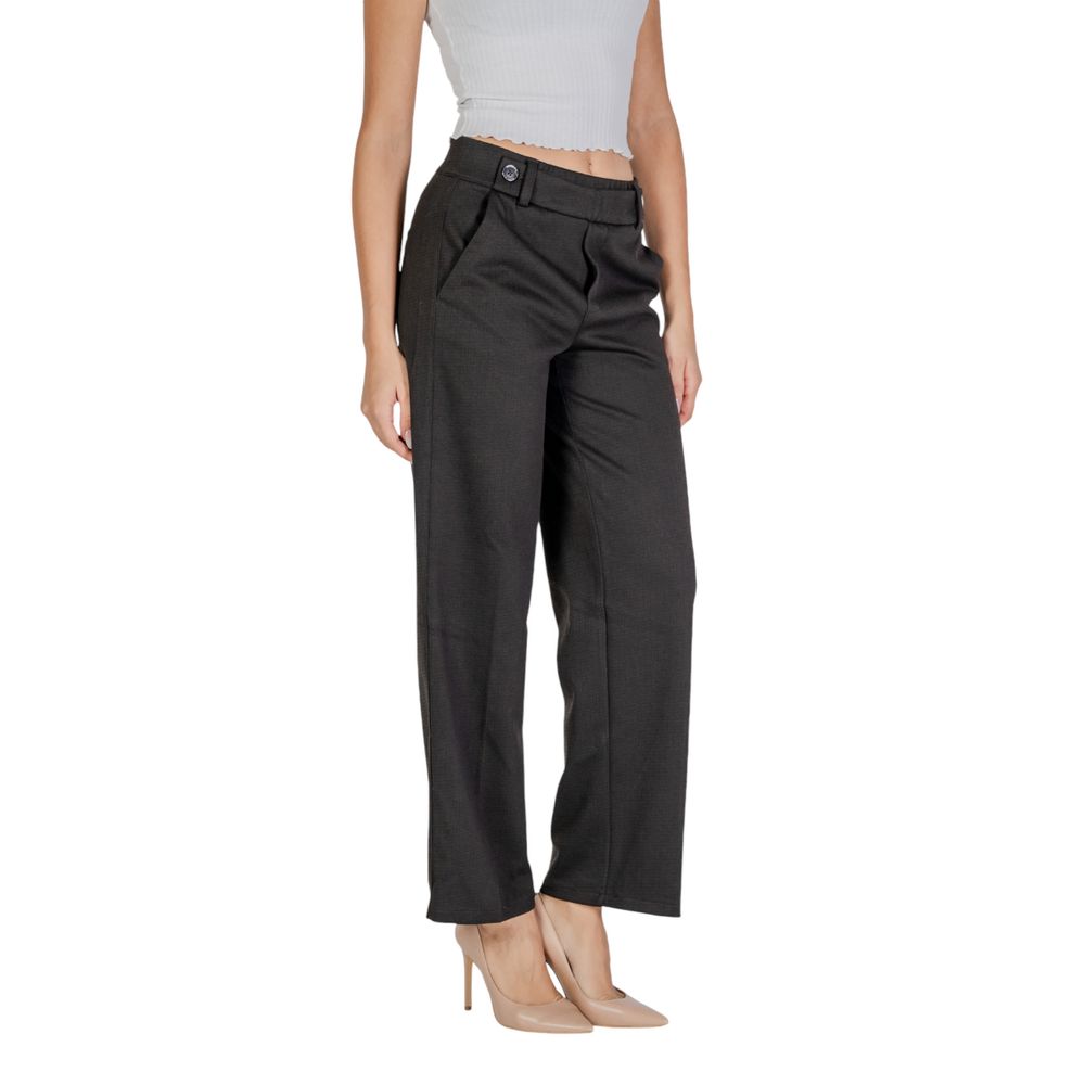Street One - Polished Regular Fit Straight Leg Trousers - Black Street One