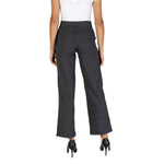 Street One - Elegant High-Waisted Palazzo Pants with Side Buttons - Black Street One