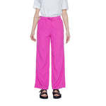 Only - Effortless Linen-Blend Wide Leg Palazzo Trousers - Pink Only