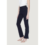 Street One - Polished Bootcut Flared Cotton Pant - Navy Blue Street One