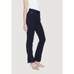 Street One - Polished Bootcut Flared Cotton Pant - Navy Blue Street One