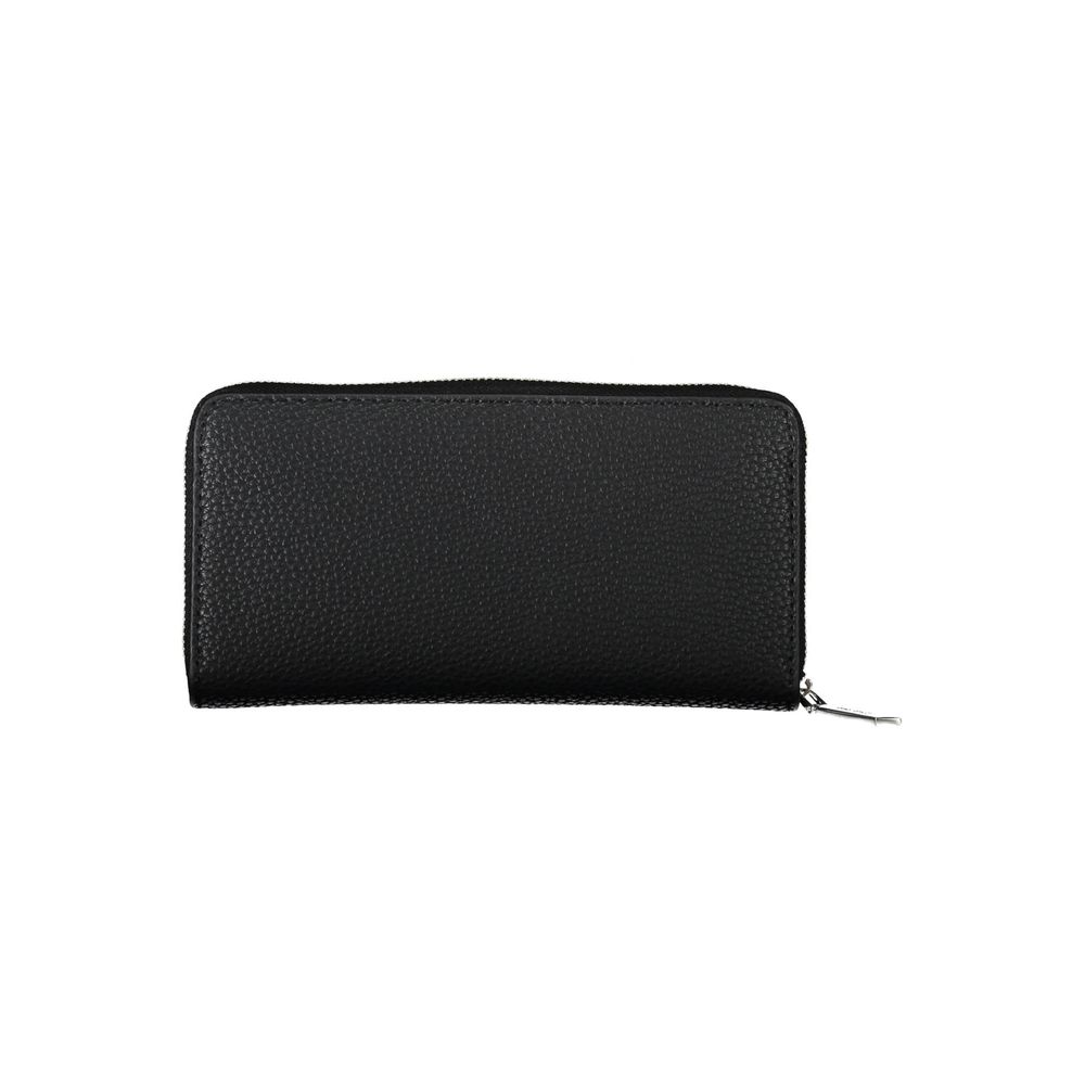 Calvin Klein - Minimalist Textured Zip-Around Wallet with Snap Detail - Black Calvin Klein