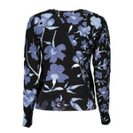 Desigual - Bold Floral Print Regular Fit Crew Neck Sweater - Black Blue Floral Desigual