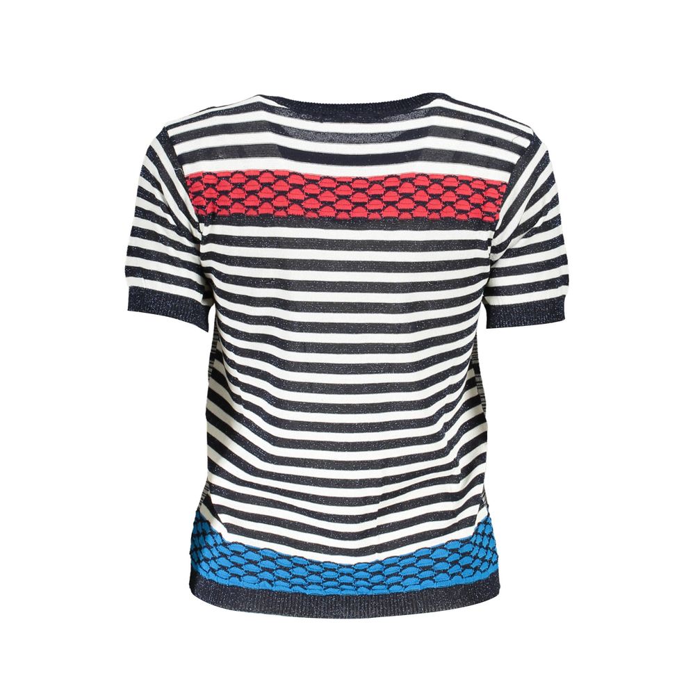Desigual - Bold Graphic Stripe Metallic Knit Top - Blue Multi Desigual