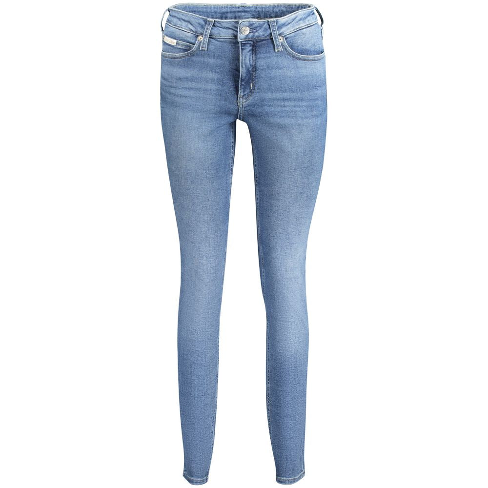 Calvin Klein - Polished Mid-Rise Skinny Denim Jeans - Light Blue Calvin Klein