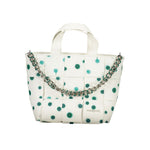 Desigual - Playful Woven Polka Dot Tote Bag with Chain Strap - White Green Desigual