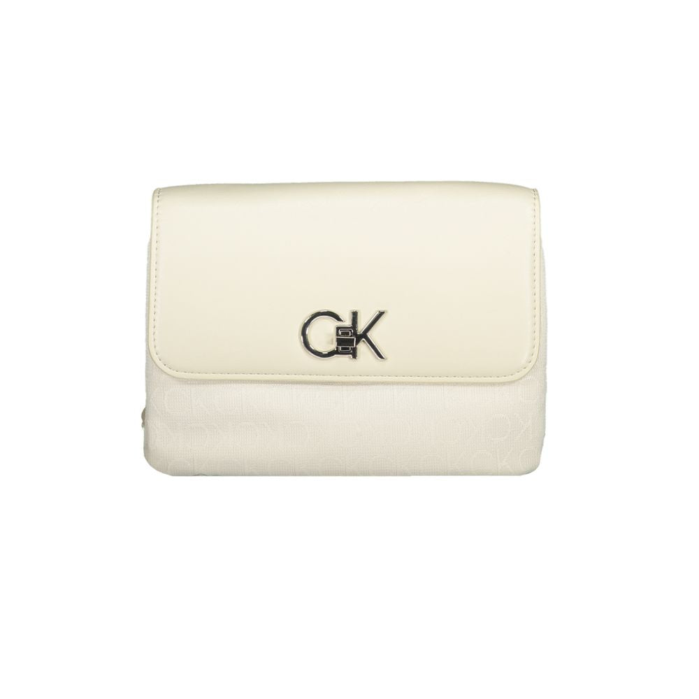 Calvin Klein - Structured Chain Handle Shoulder Bag - Beige Calvin Klein
