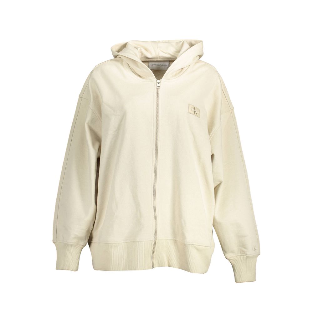 Calvin Klein - Relaxed Zip-Up Cotton Hoodie - Beige Calvin Klein