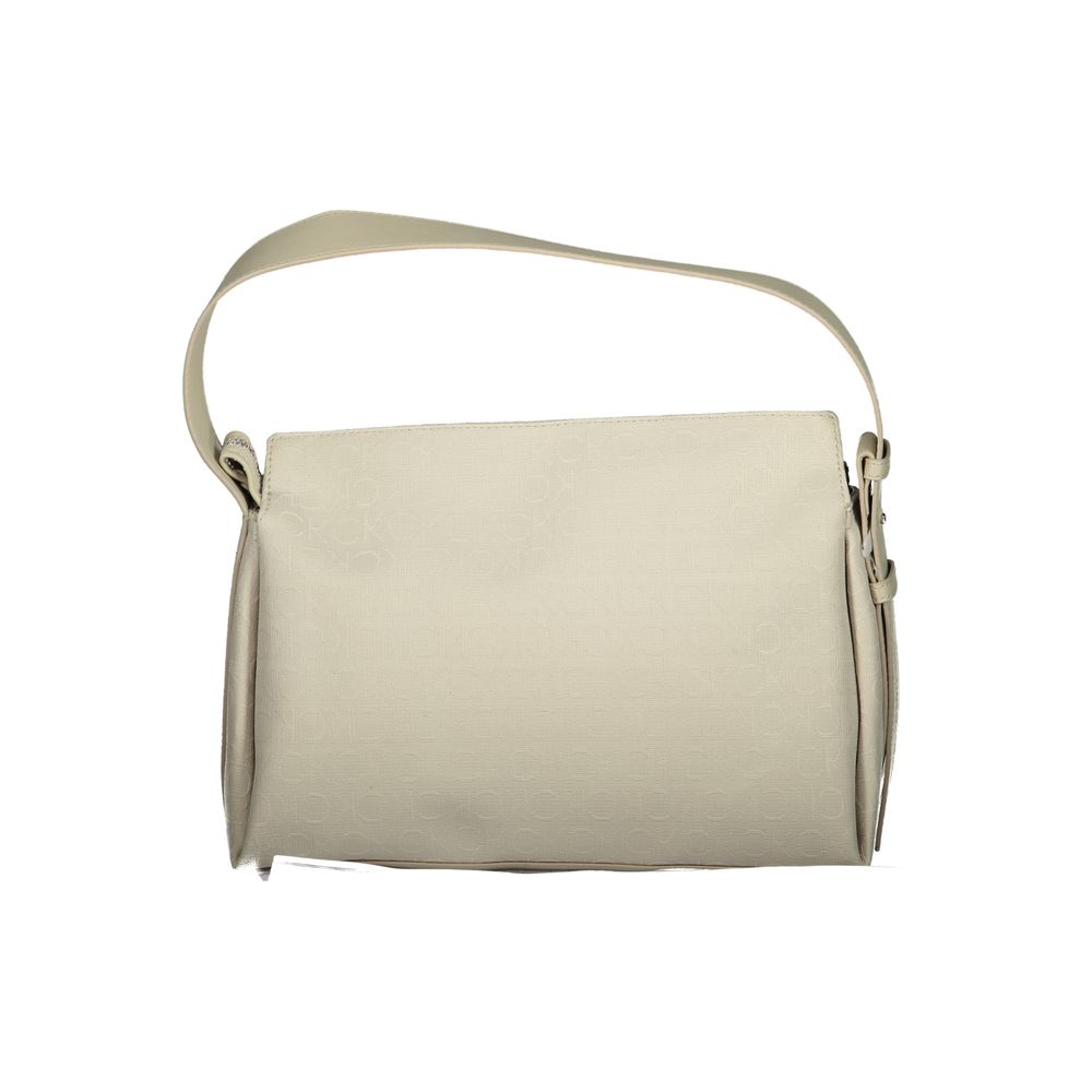 Calvin Klein - Structured Logo Shoulder Bag - Beige Calvin Klein