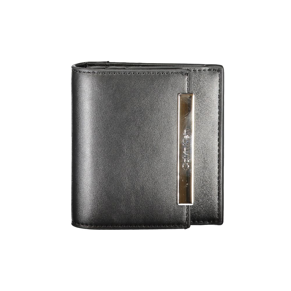 Calvin Klein - Sleek RFID Blocking Zip Wallet with Metallic Logo - Black Calvin Klein