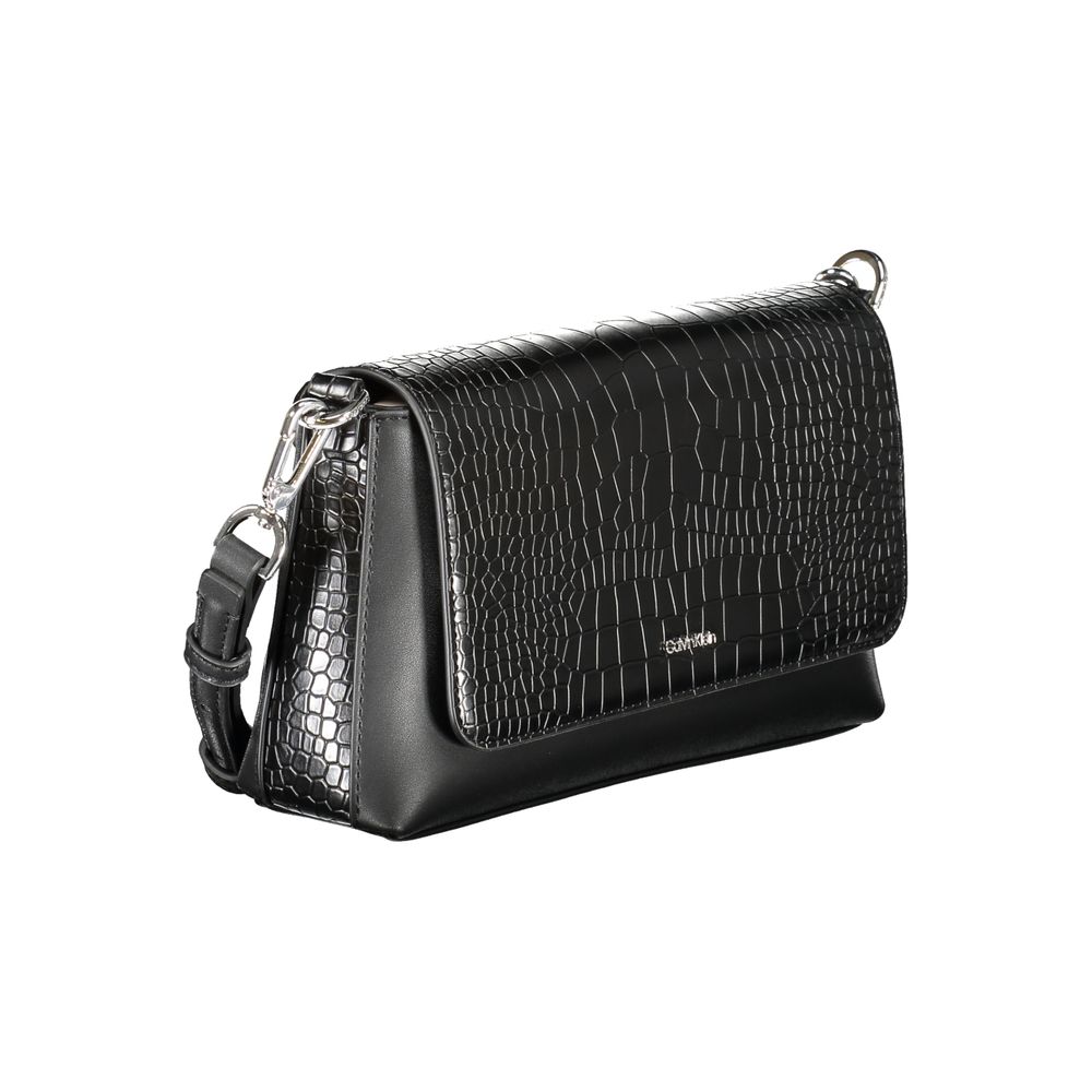 Calvin Klein - Structured Croc-Effect Shoulder Bag - Black Calvin Klein