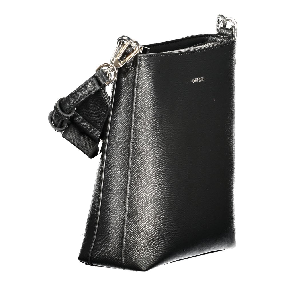 Calvin Klein - Structured Textured Crossbody Bag with Logo Strap - Black Calvin Klein