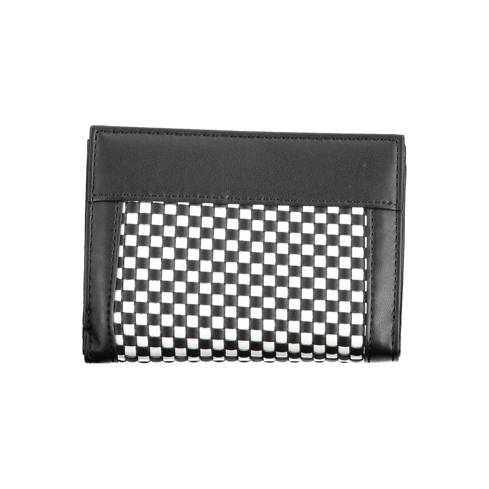 Guess Jeans - Sleek Woven Polyethylene Wallet with Coin Purse - Black White Check Guess Jeans