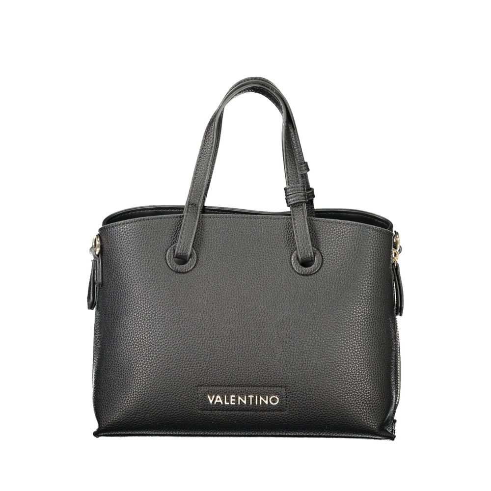 Valentino - Structured Textured Polyethylene Handbag with Dual Handles - Black Mario Valentino