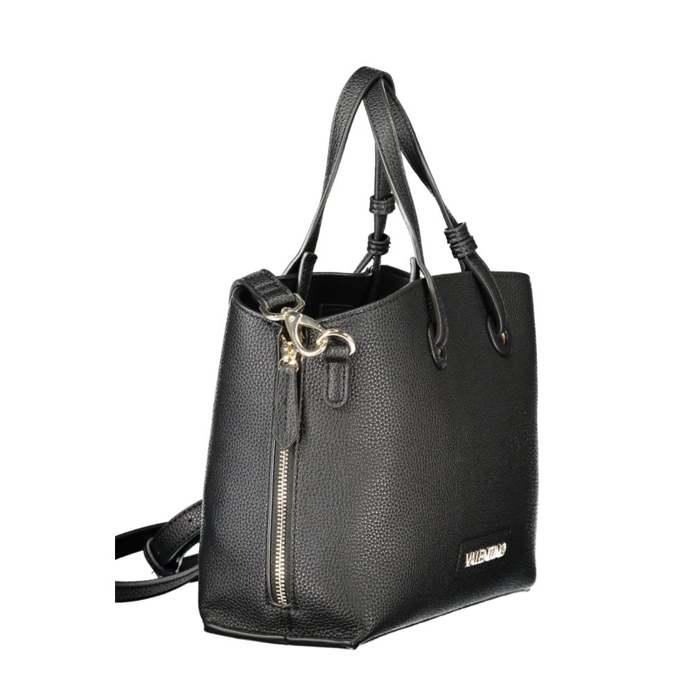 Valentino - Structured Textured Polyethylene Handbag with Dual Handles - Black Mario Valentino