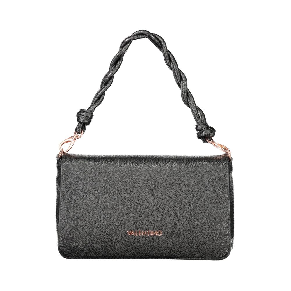 Valentino - Sleek Braided Handle Polyethylene Shoulder Bag - Black Mario Valentino