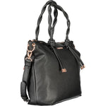Valentino - Sophisticated Braided Handle Polyethylene Tote Bag - Black Mario Valentino