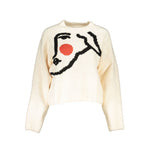 Desigual - Playful Abstract Face Graphic Cropped Knit Sweater - Off White Desigual
