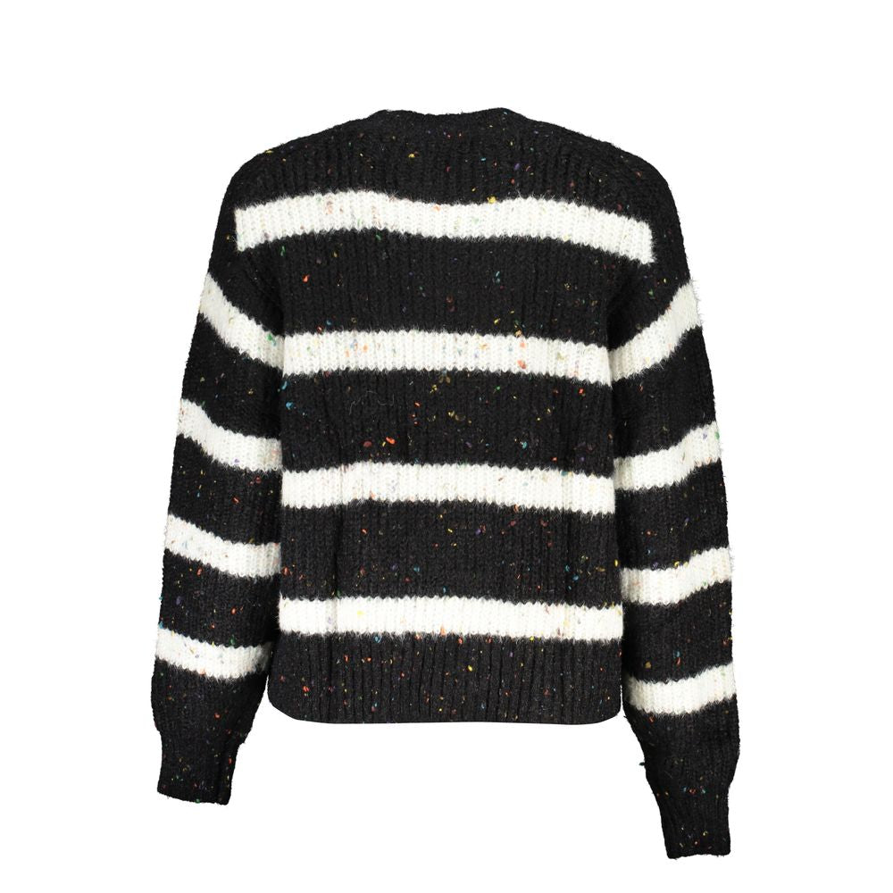 Desigual - Playful Speckled Stripe Relaxed Knit Sweater - Black White Multicolor Desigual