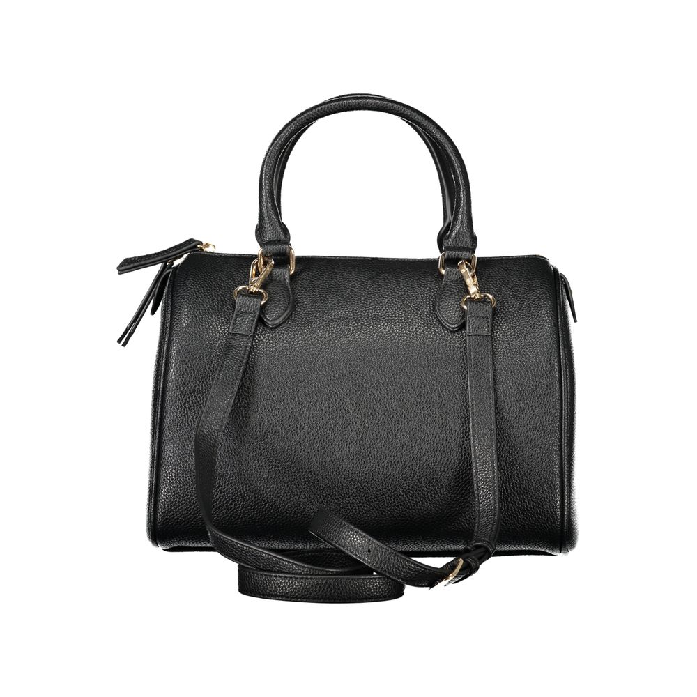Mario Valentino - Structured Textured Polyethylene Handbag with Removable Strap - Black Mario Valentino