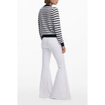 Desigual - Bold Striped Ribbed Knit Cropped Sweater - Black Desigual