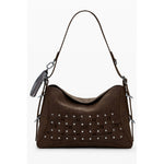 Desigual - Eclectic Patchwork Studded Shoulder Bag - Brown Desigual