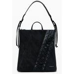 Desigual - Edgy Lace-Up Mini Patch Backpack - Black Desigual