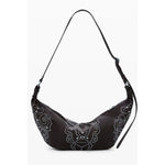 Desigual - Edgy Studded Crescent Shoulder Bag - Brown Desigual