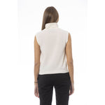 Baldinini Trend - Sophisticated Sleeveless Ribbed Turtleneck Sweater Vest - White Baldinini Trend