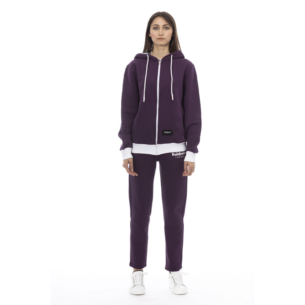 Baldinini Trend - Relaxed Cotton Fleece Zip-Up Hoodie & Jogger Set - Purple Baldinini Trend