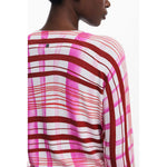Desigual - Vibrant Pink Striped Viscose Sweater - Pink Desigual