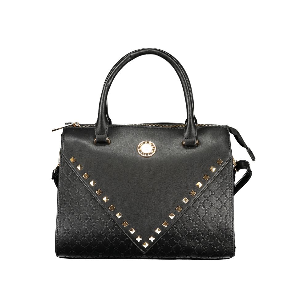 Laura Biagiotti - Sleek Studded PVC Structured Handbag - Black Laura Biagiotti