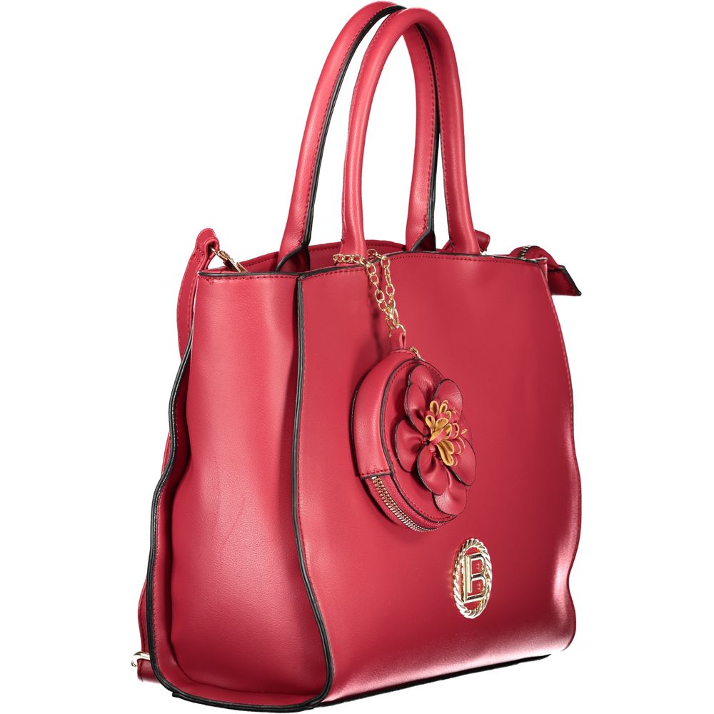 Laura Biagiotti - Bold Structured PVC Tote Bag with Floral Charm - Red Laura Biagiotti