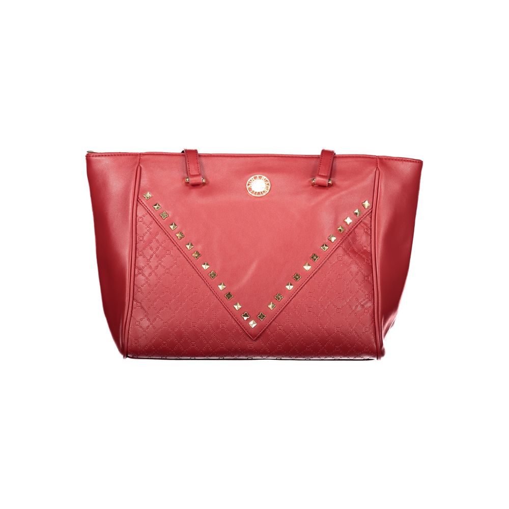 Laura Biagiotti - Bold Studded PVC Tote Handbag - Red Laura Biagiotti