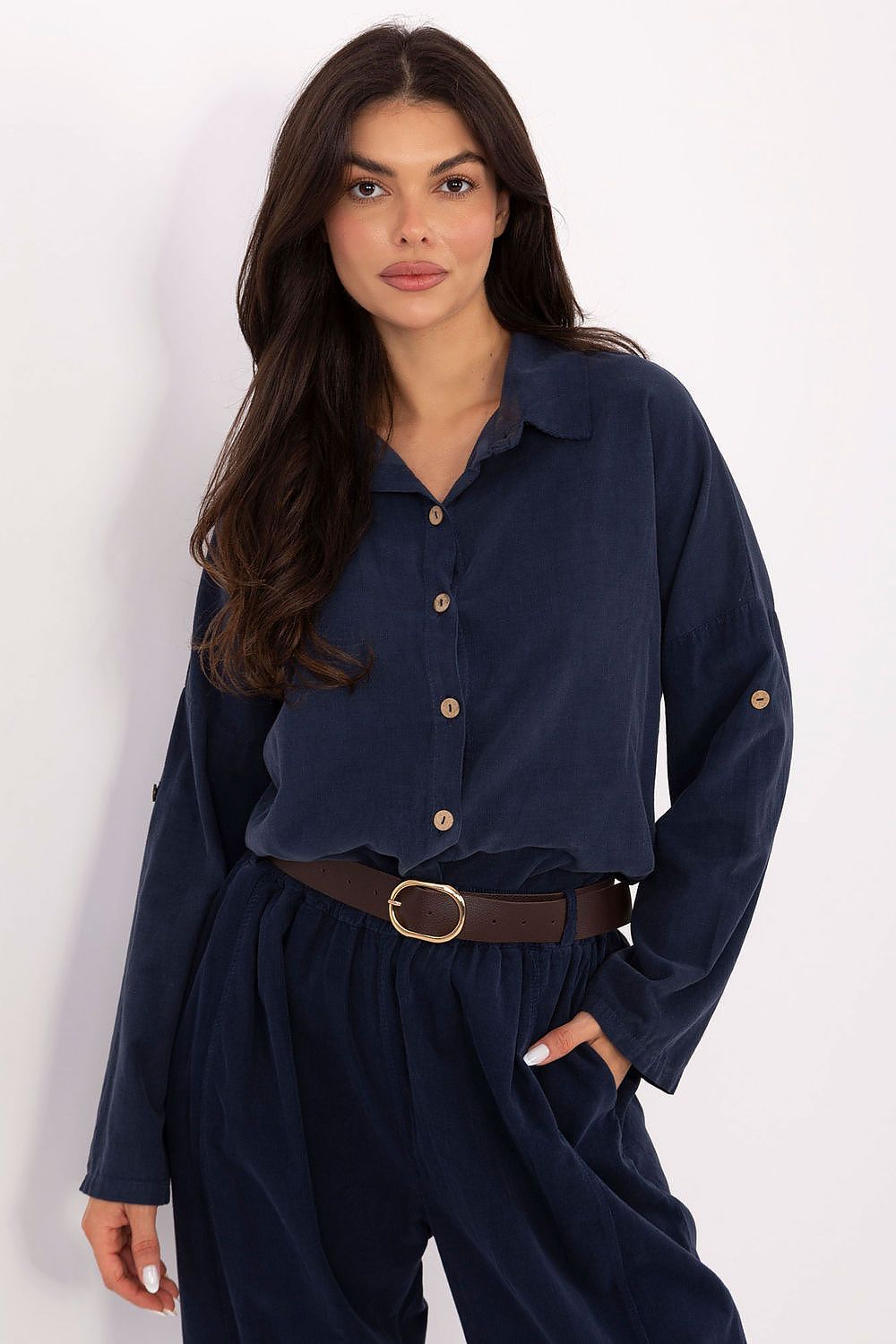  Langærmet skjorte model 220822 Italy Moda 