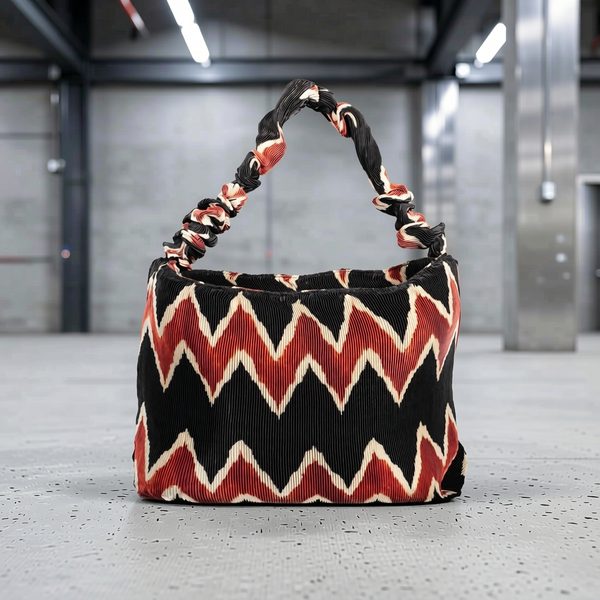 Desigual - Bold Pleated Geometric Print Shoulder Bag - Black Multi Desigual