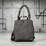 Desigual - Bold Textured Wave Mini Backpack with Twisted Handle - Black Desigual