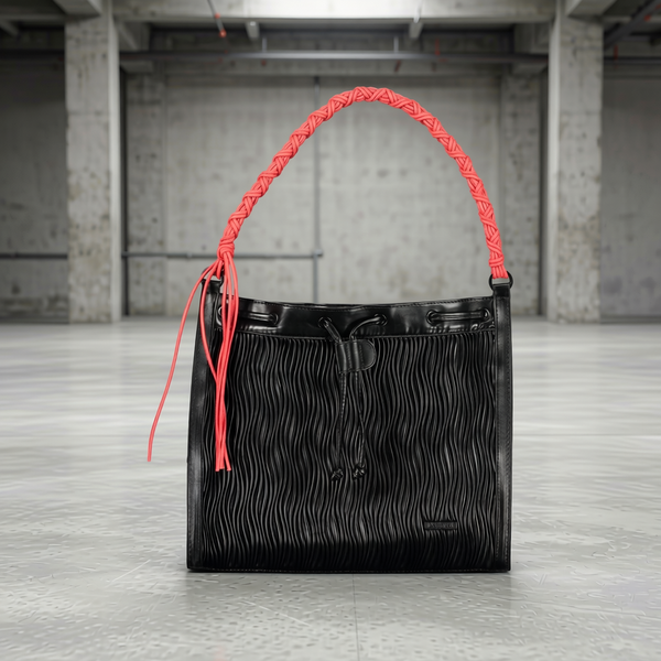Desigual - Bold Textured Convertible Backpack with Braided Handle - Black Desigual