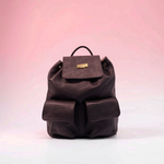 Baldinini Trend - Textured Cowhide Flap Backpack with Gold Hardware - Black Baldinini Trend
