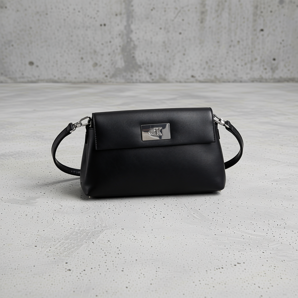 Calvin Klein - Structured Minimalist Recycled Polyester Shoulder Bag - Black