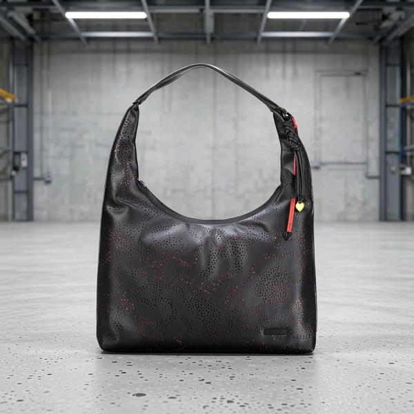 Desigual - Edgy Perforated Polyethylene Shoulder Bag - Black
