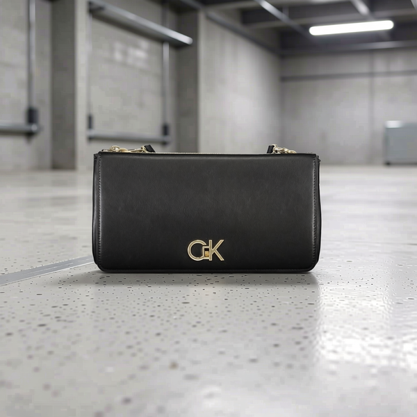 Calvin Klein - Structured Recycled Polyester Logo Shoulder Bag - Black