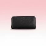 Calvin Klein - Sleek Textured Zip-Around Wallet with RFID Protection - Black Calvin Klein