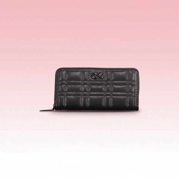 Calvin Klein - Sleek Quilted Zip-Around Wallet with RFID Protection - Black Calvin Klein