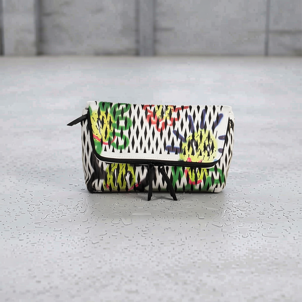 Desigual - Edgy Graffiti Print Polyethylene Shoulder Bag - White Multicolor Desigual