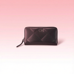 Calvin Klein - Sleek Quilted RFID Blocking Zip Wallet - Black Calvin Klein