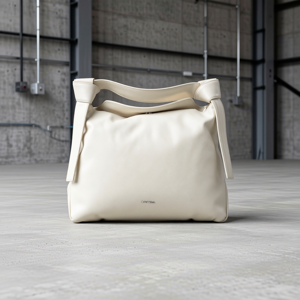 Calvin Klein - Minimalist Structured Top Handle Shoulder Bag - Beige