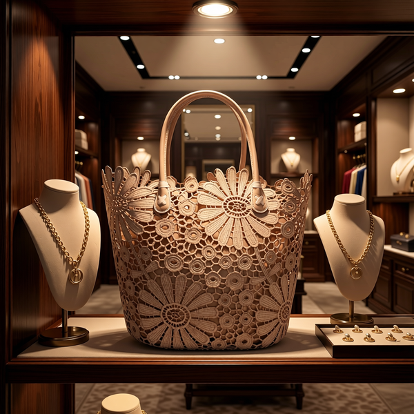 Baldinini Trend - Artistic Floral Openwork Basket Handbag - Brown Baldinini Trend