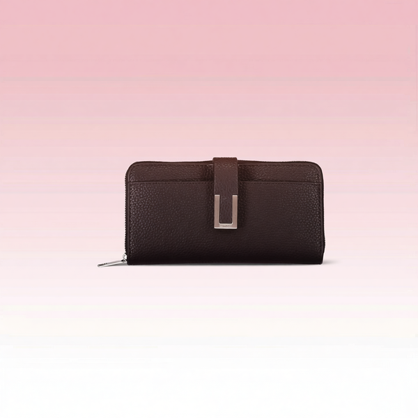 Calvin Klein - Minimalist Textured Zip-Around Wallet with Snap Detail - Black Calvin Klein