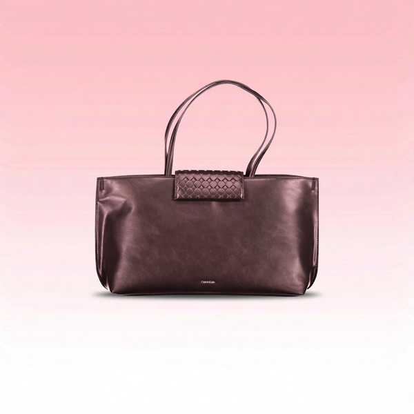 Calvin Klein - Sleek Structured Textured Detail Shoulder Bag - Black Calvin Klein